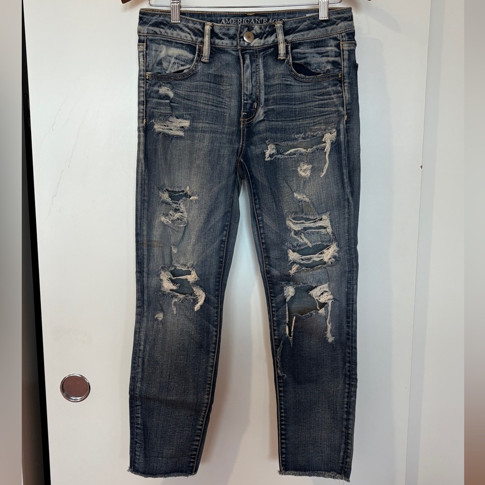 American Eagle Outfitters Ripped Dark Skinny Jeans